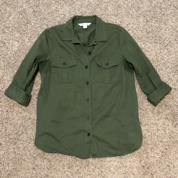 Old Navy Army Green The Classic Shirt 